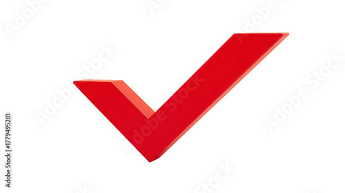 Free Download Red check mark symbol isolated on transparent background 3D rendering used for approval confirmation success or completed tasks modern and bold design positive and clear message - GFXLoad