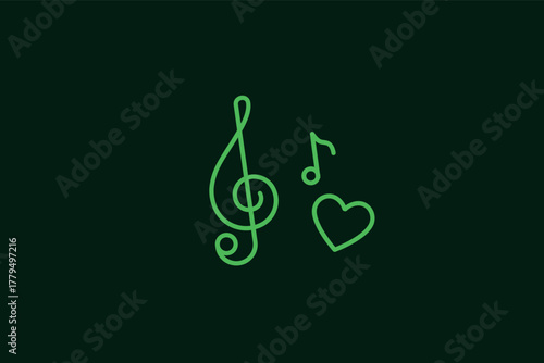 wedding music illustration in flat style design. Vector illustration.	
