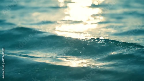 Ocean Water Surface Sparkling with Sunlight Reflections Abstract