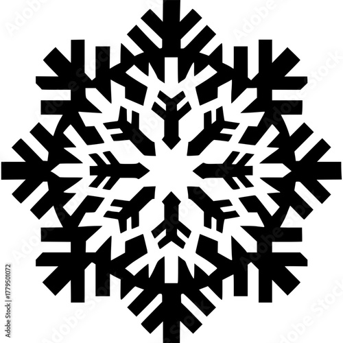 Geometric Snowflake: An artistic depiction of a snowflake, with symmetrical patterns, capturing the elegance and geometric beauty found in nature's icy creations.