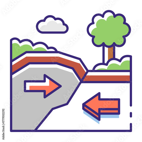 This Plate tectonics icon is suitable for Science.
