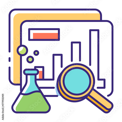 This Statistical analysis icon is suitable for Science.