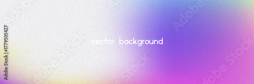 Noise Gradient Background. Abstract Grainy Bg In Pink, Purple And Blue Colors. Iridescent Hologram. Pearlescent Holographic Texture With Rainbow Foil. Modern Photo Wall With Soft Splash