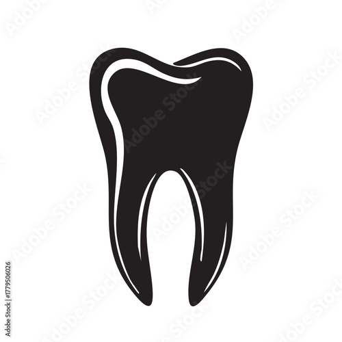 Tooth Dentist Medical Silhouette on White Background Vector Fully Editable Smart Object Text Effect