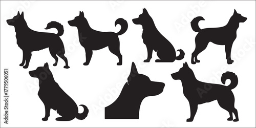 Dog Petshop Animal Silhouette on White Background Vector Fully Editable Smart Object Text Effect