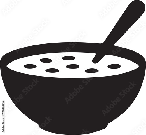 Simple graphic of a delicious warm meal in a bowl.