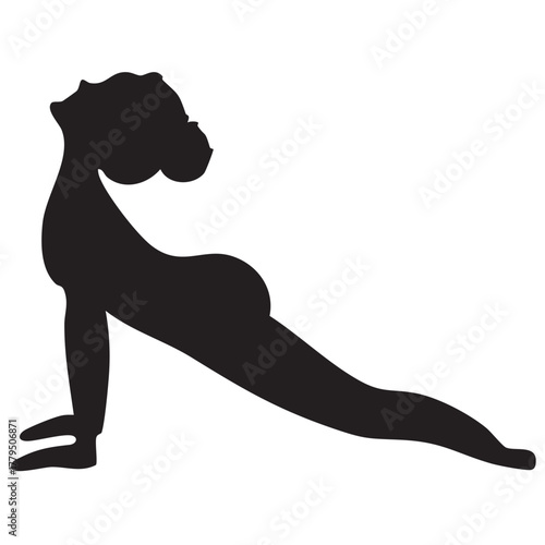 Yoga and Meditation Pose Silhouettes on White Background Vector Fully Editable Smart Object Text Effect