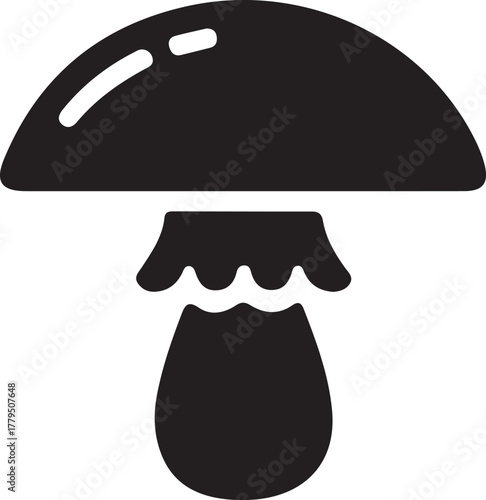 Mushroom fungus silhouette icon vector graphic design