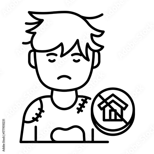 This Homeless icon is suitable for Poverty.