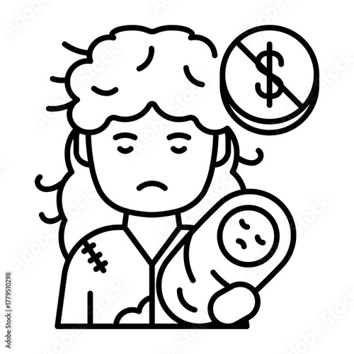 This Poor Woman (with Baby) icon is suitable for Poverty.