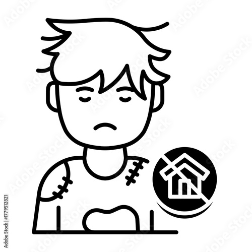 This Homeless icon is suitable for Poverty.