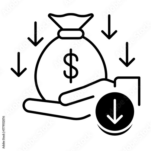 This Low Wages icon is suitable for Poverty.