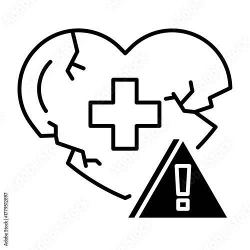 This Poor Health icon is suitable for Poverty.