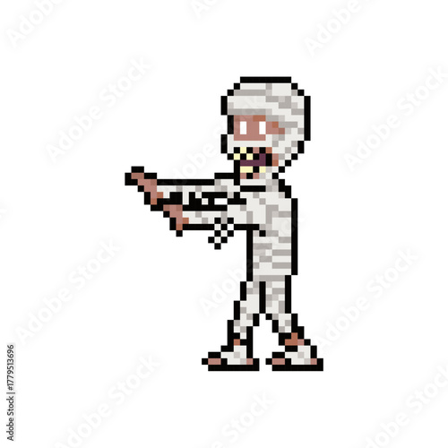 mummy walking dead pixel art