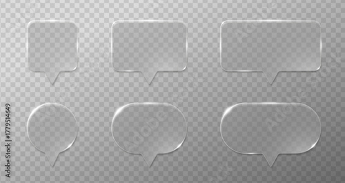 Modern glassmorphism vector interface with glossy rectangles and round buttons. Transparent blur and soft glass morphism light effect perfect for futuristic UI or web design.