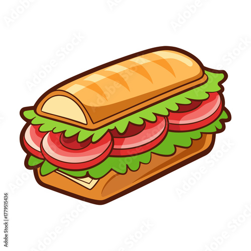 slice of sub sandwich