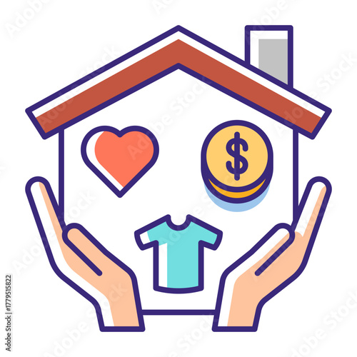 This Basic Needs icon is suitable for Poverty.