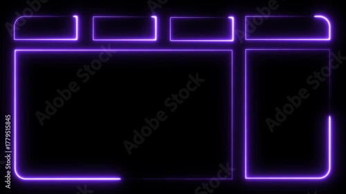 Futuristic Purple Neon HUD Overlay Frame Animation