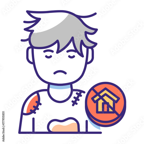 This Homeless icon is suitable for Poverty.