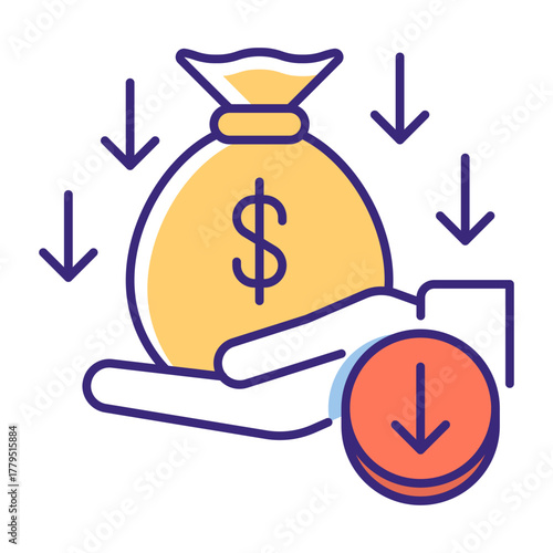 This Low Wages icon is suitable for Poverty.