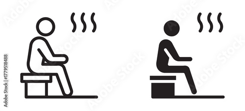 Sauna icon , Represents rest, relaxation, or wellness. vector illustration .
