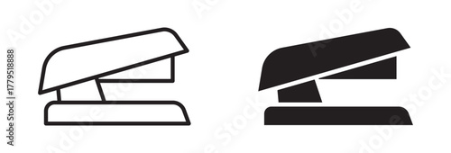 Stapler icon set, Represents office work, paperwork, or organization. vector illustration .