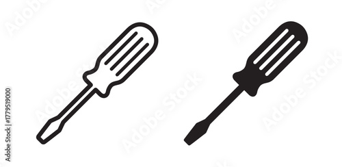 Screwdriver icon , Represents repair, maintenance, or technical work. vector illustration .