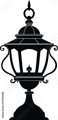 Black silhouette lantern collection, lamp black silhouette