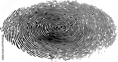 realistic fingerprint pattern study with clear ridge details on transparent background for biometric design use