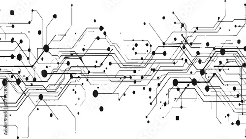 abstract technology communication concept vector background with connected digital network lines and modern interface elements