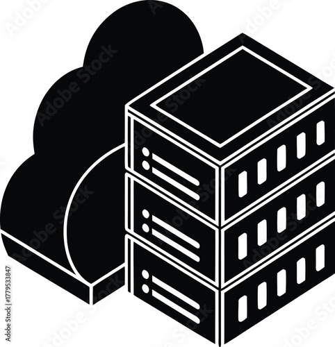 Cloud server stack for web hosting and digital data storage infrastructure