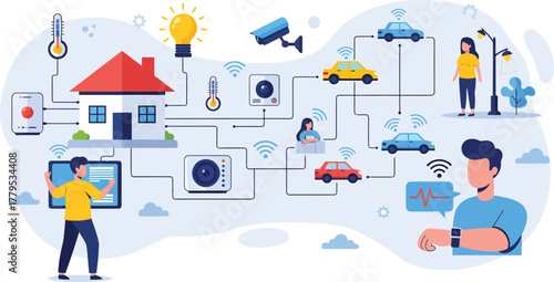 Smart Home Technology and Connected Living Concept