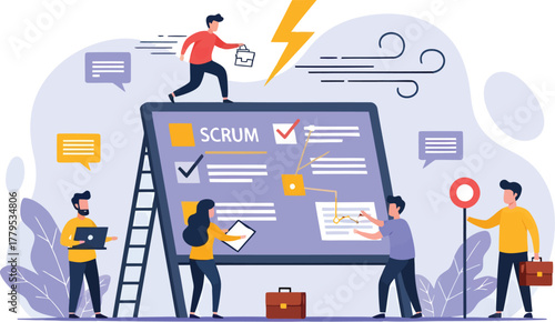 Agile Project Management Scrum Board Team Collaboration