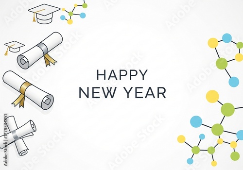 Happy New Year Hanging red Christmas bauble balls with realistic gold 3d numbers 2024 and snowflakes. Watch with Roman numeral and countdown midnight, eve for New Year. Merry Christmas. Vector.