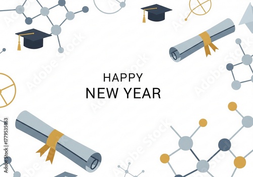 Happy New Year Hanging red Christmas bauble balls with realistic gold 3d numbers 2024 and snowflakes. Watch with Roman numeral and countdown midnight, eve for New Year. Merry Christmas. Vector.