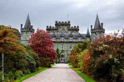 Inveraray Castle, close to the banks of Loch Fyne in Argyll, Scotland