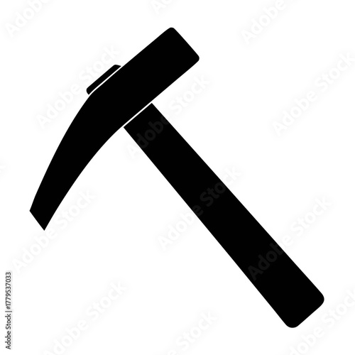 Black pickaxe tool vector illustration for mining construction and excavation projects design element