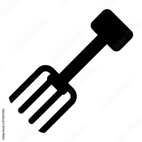 Illustration of a garden fork tool for gardening and farming vector graphic design element icon symbol