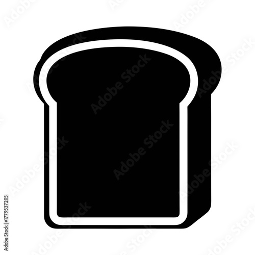 A single piece of bread toast vector illustration for breakfast food and bakery concepts design needs