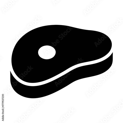 Download steak vector icon illustration of meat cut with fat for grilling and cooking food