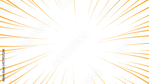 Abstract background featuring dynamic orange radial lines bursting outward. Vibrant sunburst or speed line effect. Motion, energy, and light, with a clean, minimal aesthetic emphasizing contrast