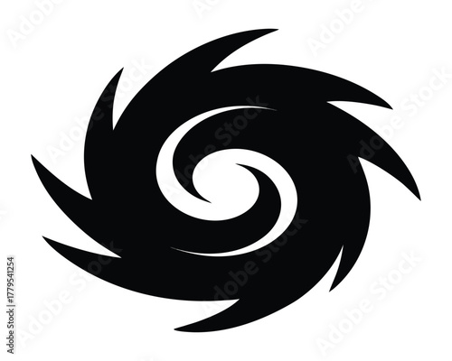 Black and white hurricane or cyclone vector illustration graphic design