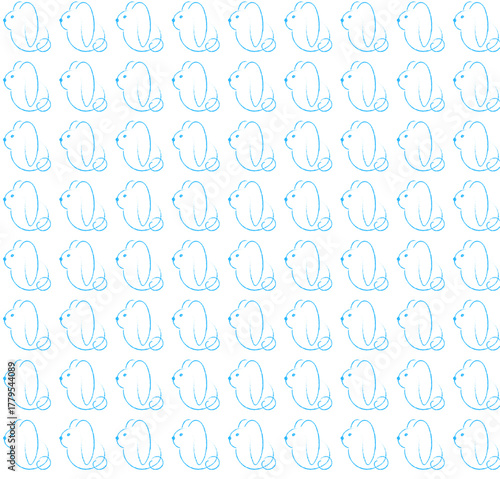 Blue colour Rabbit pattern used for background, printable item, etc 