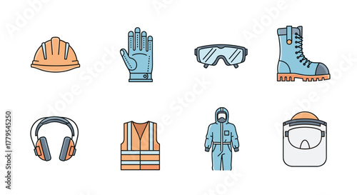 Essential safety gear collection for construction and industrial work protection