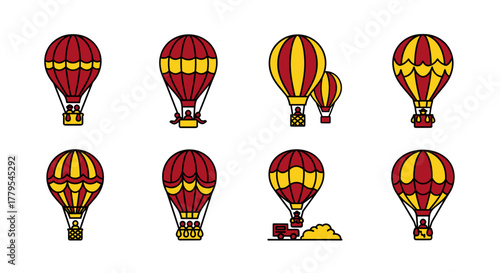 Vibrant hot air balloons ascend, symbolizing adventure, freedom, and boundless exploration possibilities