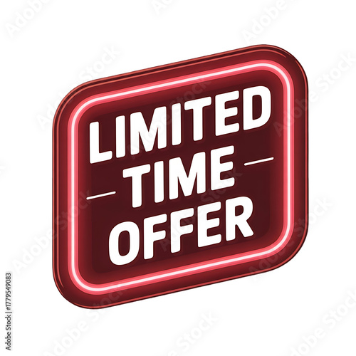 Grab this limited time offer now with a bright, neon-lit sign, perfect for marketing and promotions that demand attention, increase sales today!