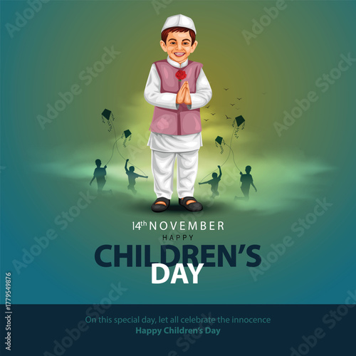 Happy Children's Day is celebrated in India on November-14.Abstract vector illustration design