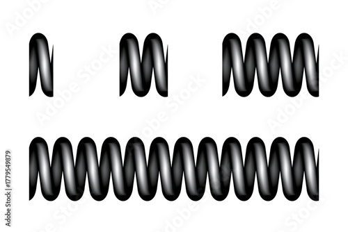 Realistic Coil Spring Seamless Pattern Vector Illustration