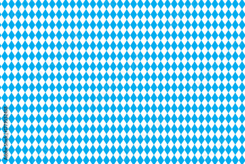 Seamless Bavarian lozenge diamond pattern vector, abstract blue and white background.