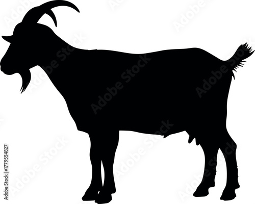Silhouette of a Goat A Simple Black and White Vector Illustration